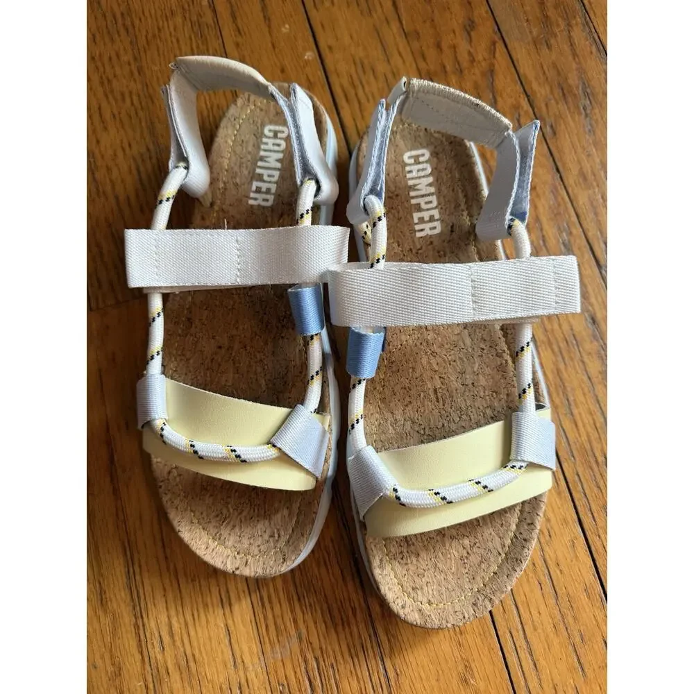 Camper Oruga Up Sandals Platform Size 41 Multicolored Women’s White Blue Yellow - Picture 4 of 8